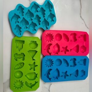 Silicone candy mold cupcake pop baking ice tray beach ocean crab boat shell fish